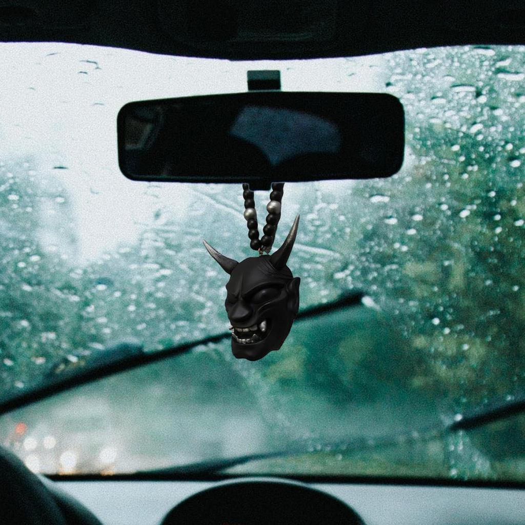 Car Rearview Mirror Decoration, Car Pendant, Hanging, Car Decoration, Accessory, Hannya Car, Amulet, Car