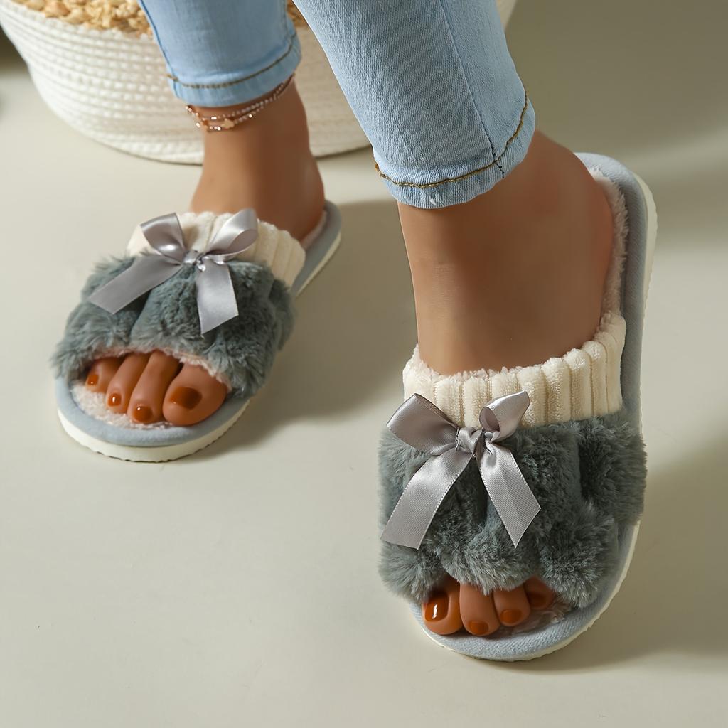 Winter Women's Soft and Comfortable Slippers Casual Open-toe Indoor Shoes Non-slip Home Warm Slippers