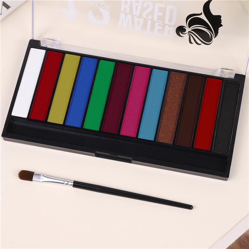 Rainbow Body Paint Palette - Water-Soluble Face & Stage Makeup