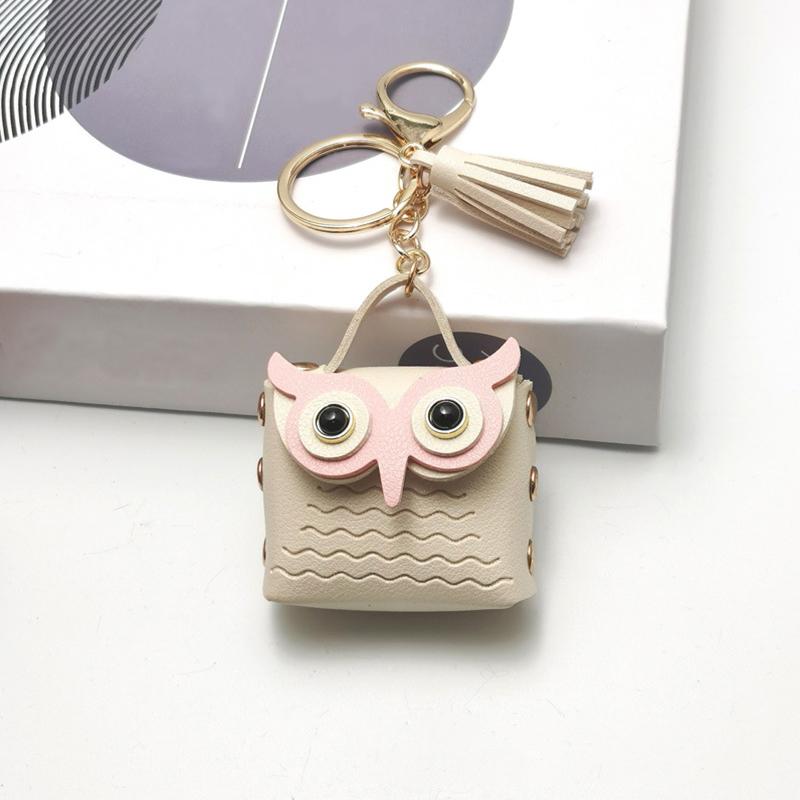 1 PZ Forma di Gufo Portachiavi Contenitore Accessori Borsa Ornamenti Borsa Ciondoli Borsa Portachiavi Squisito Multicolore
