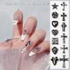 10Pcs-Cross Series 3D Nail Art Charms,Metal Punk-Chrome Hearts Nail Art Jewels Decals for Fingernail Toenail Decorations