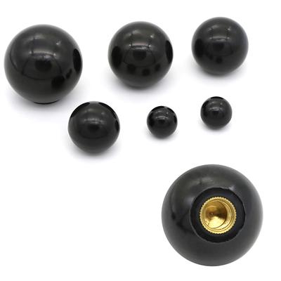 Black Plastic M4/M5/M6/M8/M10/M12 Thread Ball Shaped Head Clamping Nuts Knob