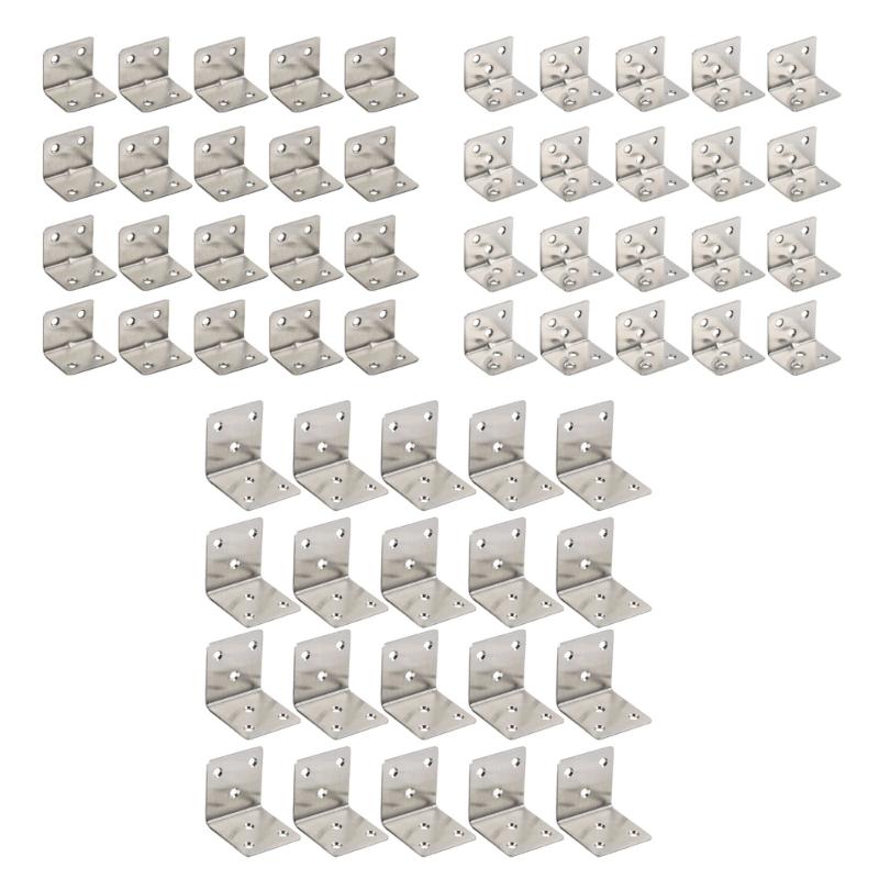 20pcs Metal L Shaped Mount 90 Degree Right Angled Corner Brace for Wood Furniture, Cabinet, Shelves, Chair, Drawer