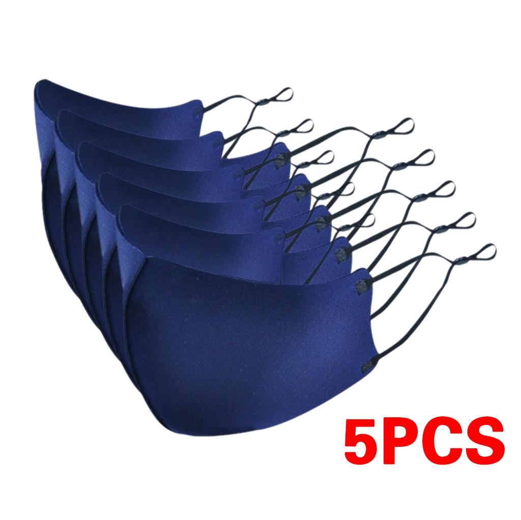 5PCS Cartoon Solid Kids Washable Anti-pollution Cute Mouth Anti-dust Face