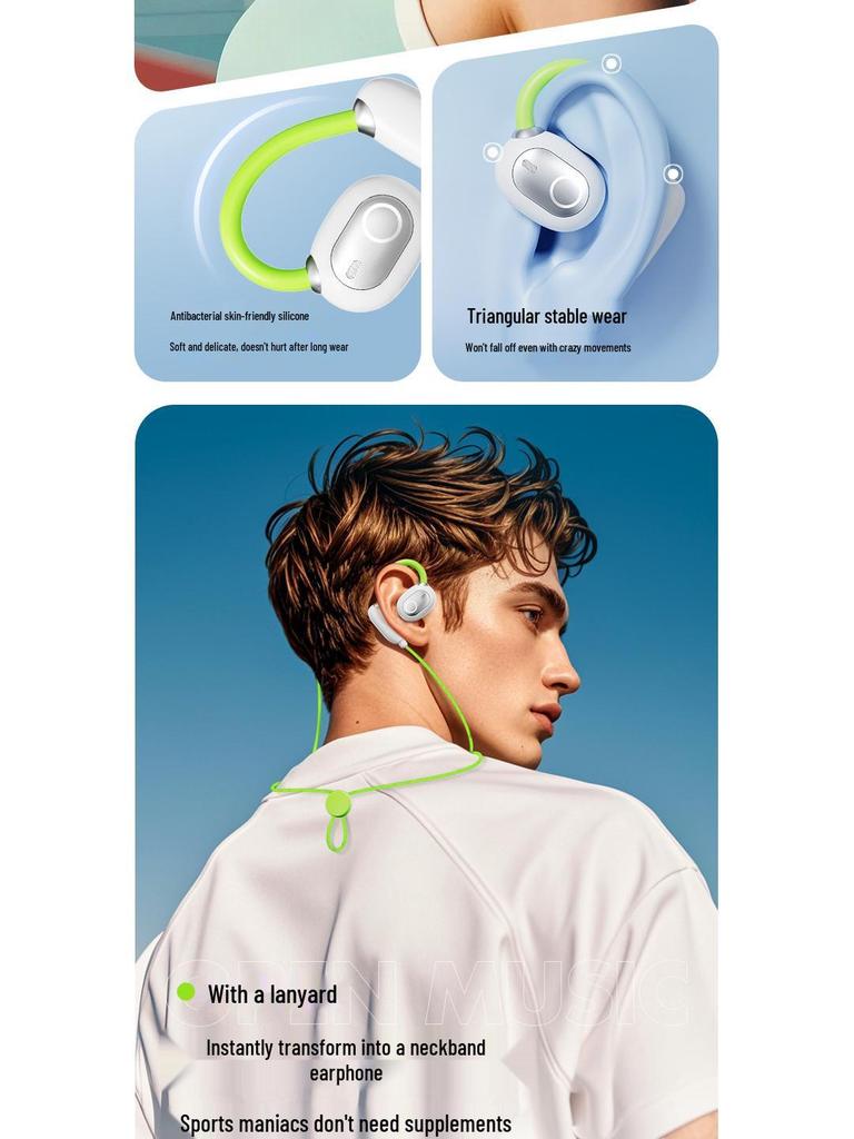 M80 True Wireless Bluetooth Earbuds - Ultra-Long Battery, Noise Cancelling, Sport Ear-Hook Design