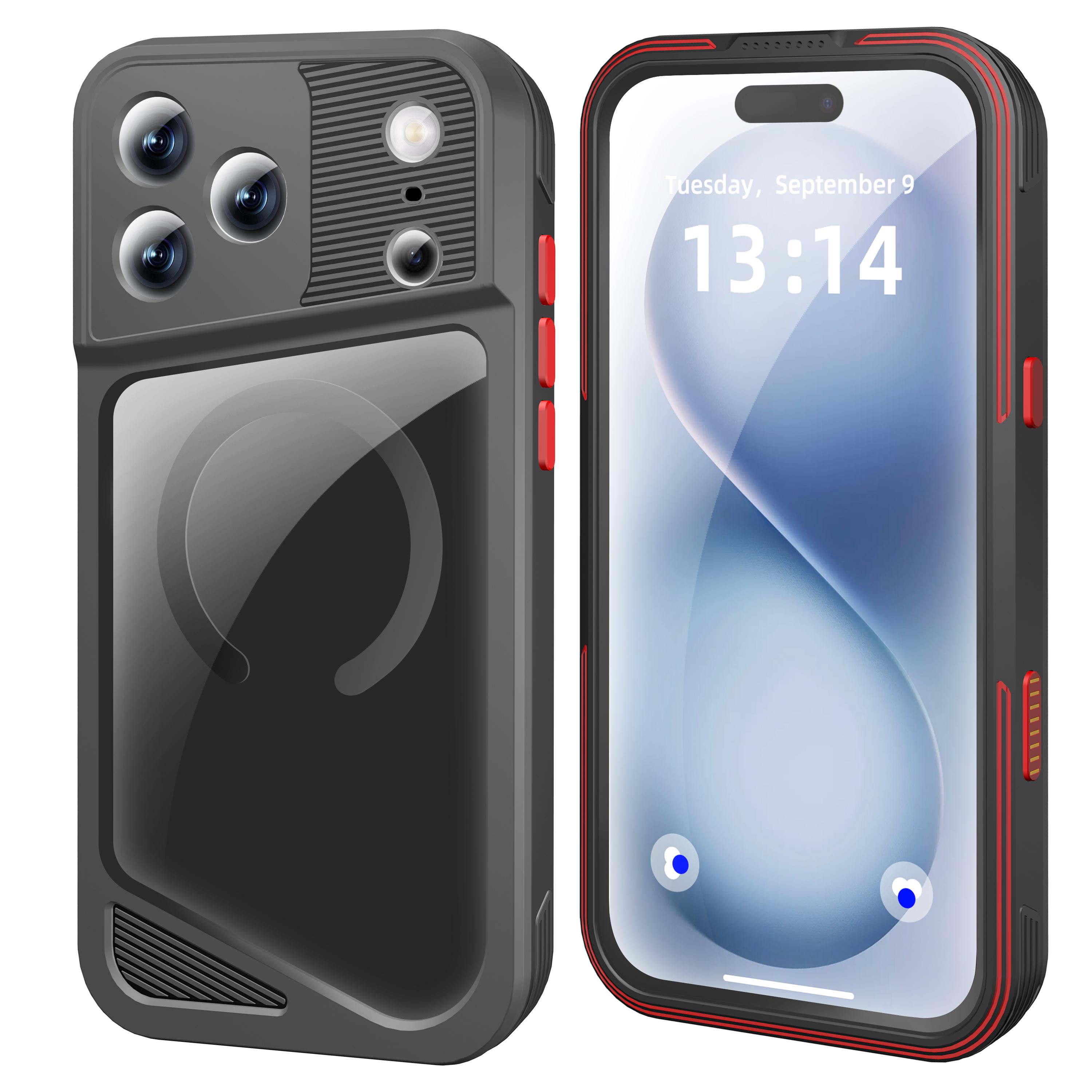 

For IPhone 17 Pro Max 17 Air IP68 Waterproof Case Military Metal Cover Built-in PET Touch Screen Protector Heavy Duty Shockproof aluminum&iPhone17 чёрный