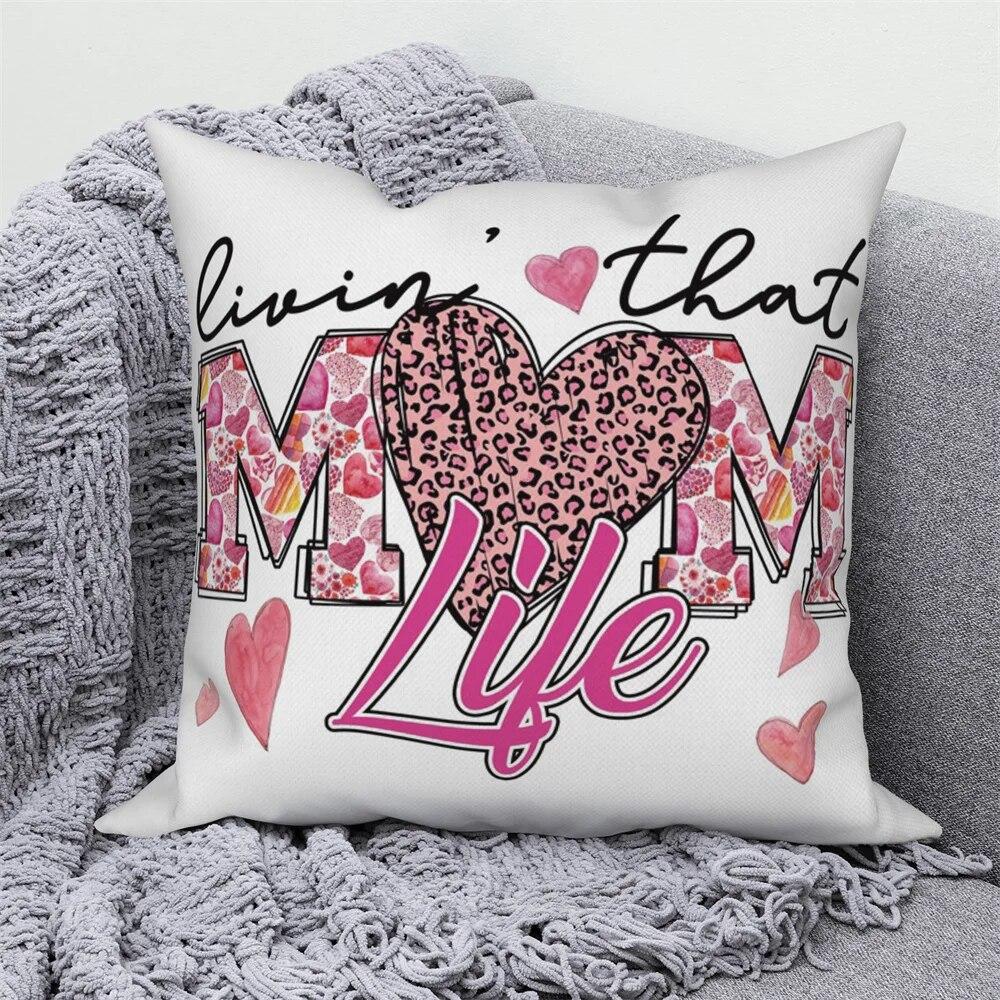 Față de pernă Alfabet cu flori Husă de pernă Ziua Mamei Mașină Canapea Decor Home Cadou Mamei