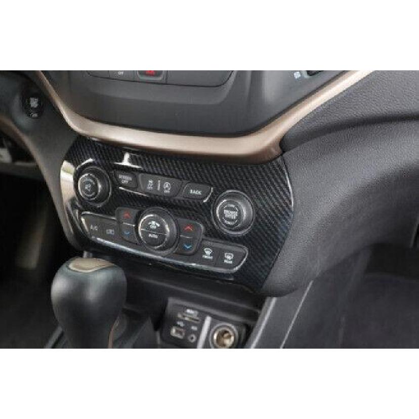 For Jeep Cherokee 2014-2018 Carbon Fiber Console AC Button Control Frame Trim 1*