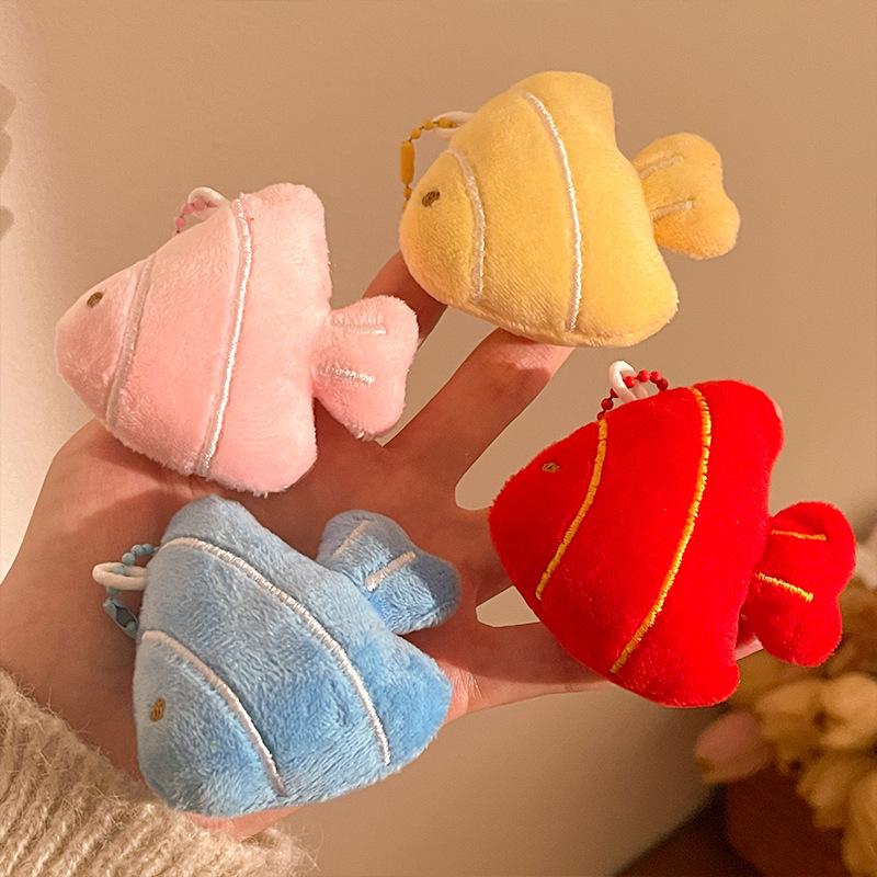 Cute Plush Fish Keychain Soft Stuffed Animal Bag Charm for Women Girls Kawaii Fish Pendant for Backpack Purse and Key Accessory