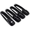 8Pcs Set Plastic 4 Door Handle Covers Fit for Dodge Ram 1500 2500 3500 4500 5500 2002 2003 2004 2005 2006 2007 2008-Gloss-Black