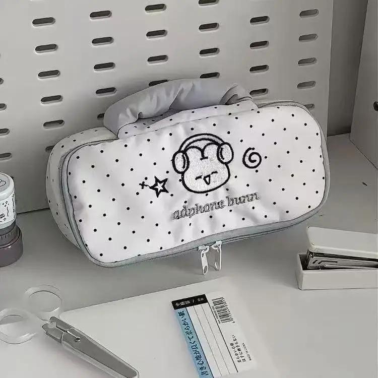 

Practical Spot Little Rabbit Puppy Cute Pens Bags Student Handheld Large Capacity Stationery Storage Bag Pencil Box Makeup Bags белый