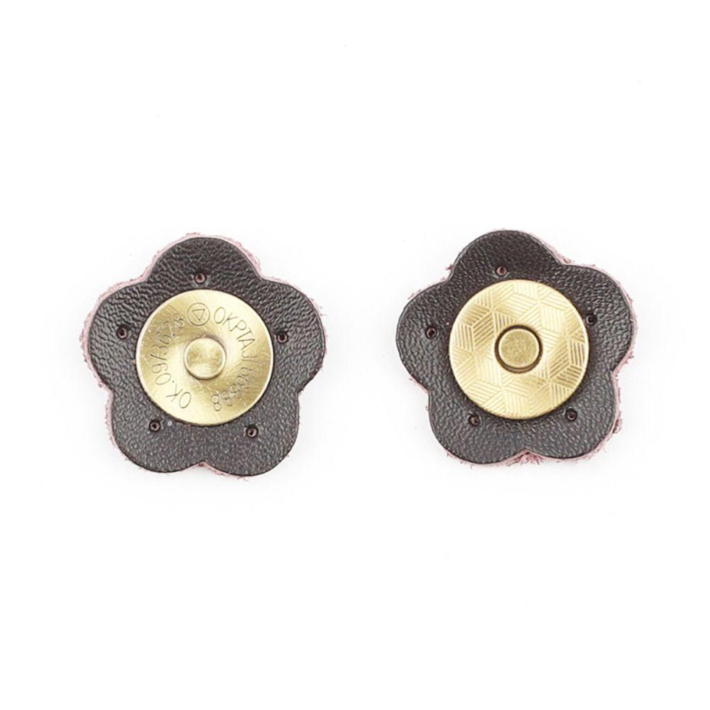 Fashion Plum Blossom Shaped Bag Magnetic Buckle Handmade Genuine Leather Card Pack Buckle DIY Wallet Hasp Buckle Bag Accessories