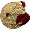 European and American Christmas Ringtones, Alien Relief Santa Claus, Gift, Gold Plated Commemorative Medal, Relief Coin, New Year's Gold Coin