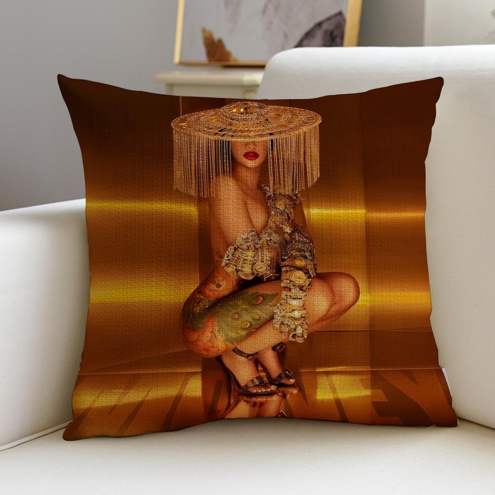 HipHop BBCardi BS Cushion Cover Breathable and skinfriendly linen pillowcase square removable and washable cushion
