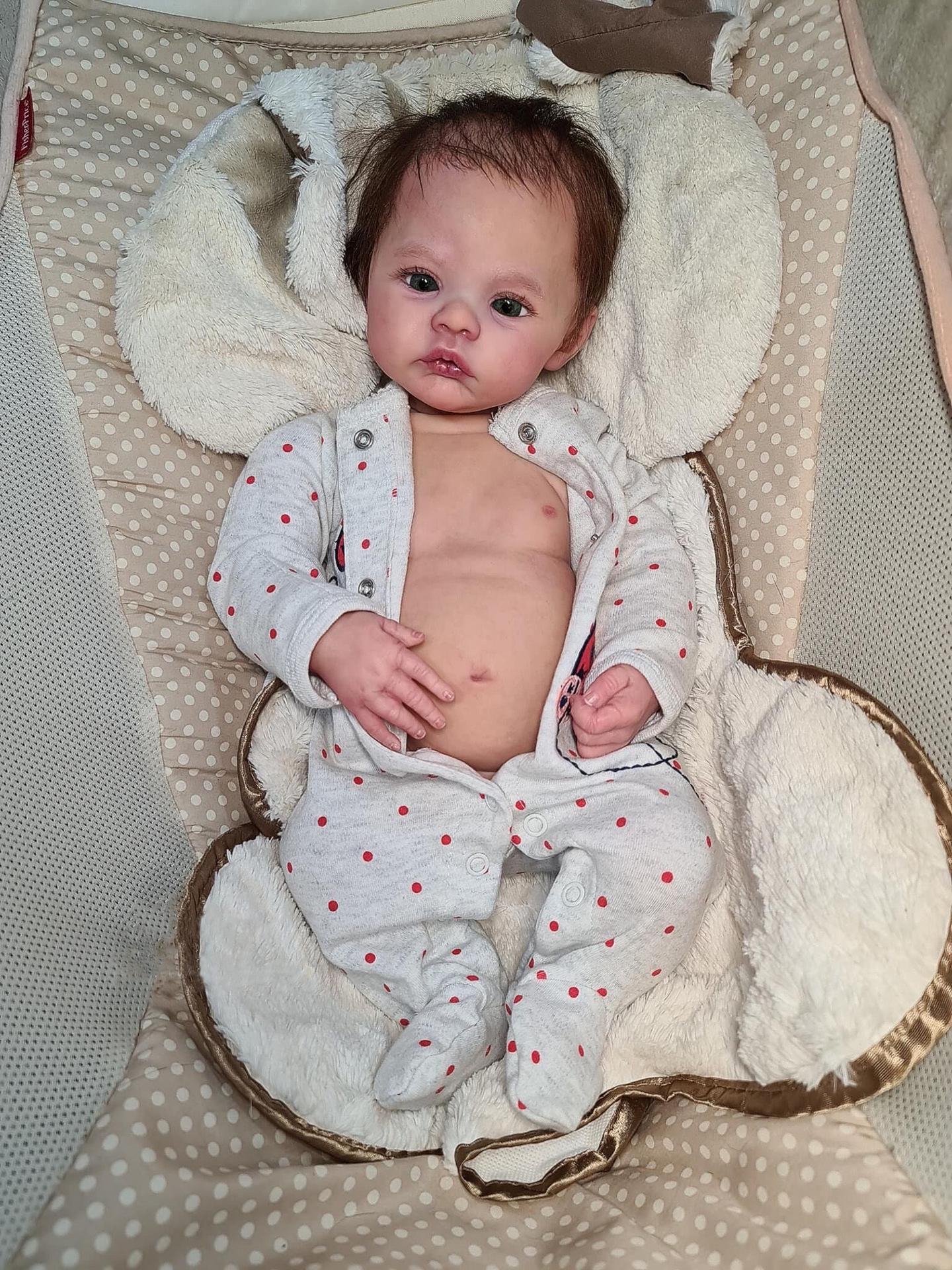 49cm Realistic Meadow Baby Doll with 3D Color Painting - Lifelike Reborn Design 49cm full silicone body