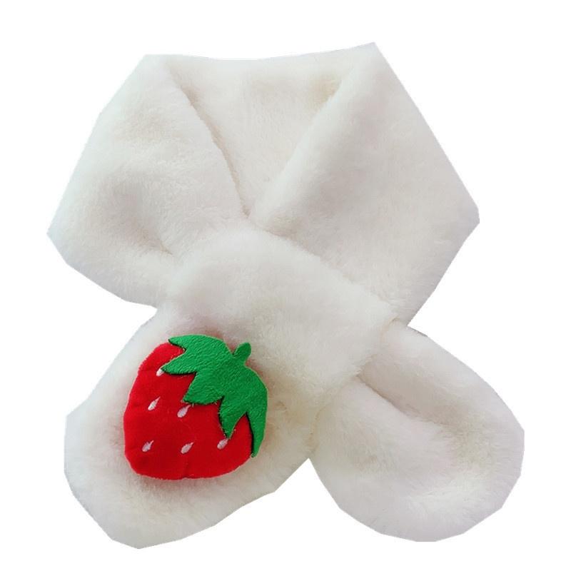 Children Warm Fruit Scarf New Imitation Rabbit Hair Autumn Winter Soft Girls Sweet Neck Scarf