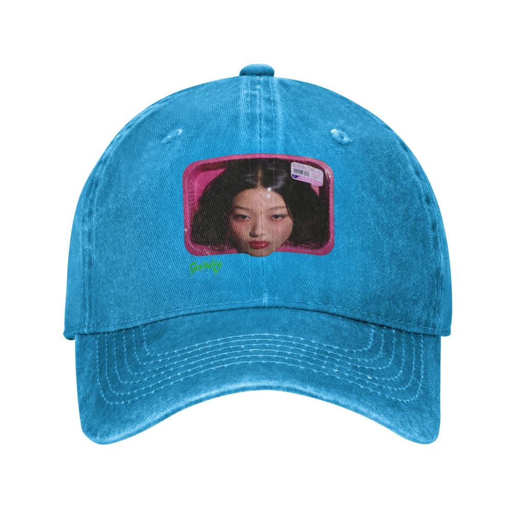 Casual Katseye Gnarly Yoonchae Baseball Cap Unisex Style Distressed Denim Washed Headwear Adjustable Fit Hats Cap