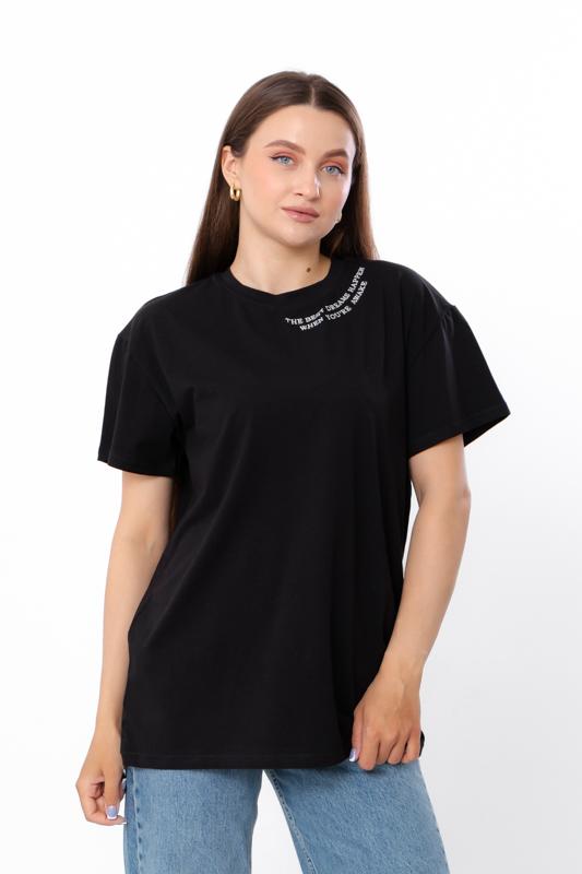 

Women’s Oversize T-Shirt – Soft Cotton Fulicra, Inspiring Embroidery, Casual & Trendy, Summer, 8384-036-22 HC M