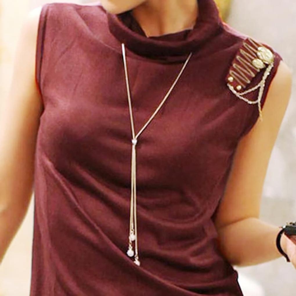 Women's Long Layered Necklace with High-Quality Cubic Zirconia Pendant and Tassel