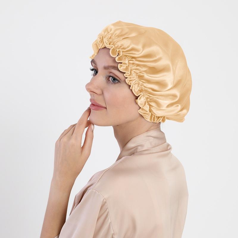 Mulberry Silk Hair Care Round Cap 16 Mmi Silk Nightcap Headgear Chemotherapy Cap Silk Shower Cap