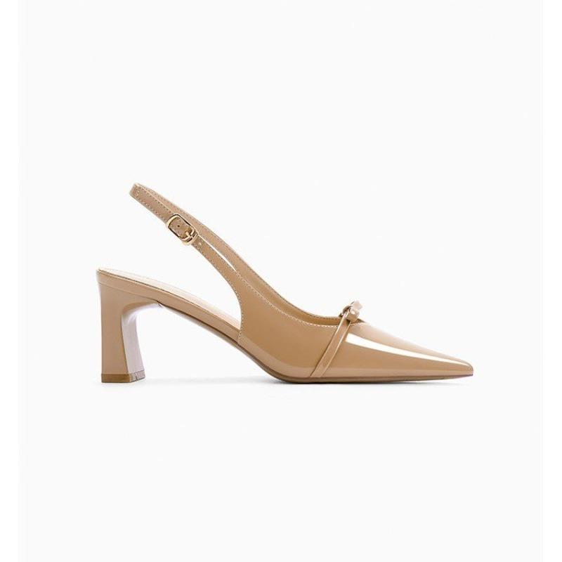 Fashion New Fashion Pointed Toe Women's Sandals Bow Luxury Brand Sexy Buckle High Heels Slingback Shallow Mouth Girls Mary Jane Shoes