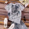 Summer Round Neck 3D Tie-dye Print Top Fashionable Casual Short Sleeved Women's T-shirts