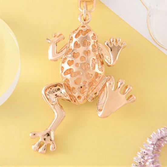 Toad Key Chain Rhinestone Toad Keychain Sparkly Lucky Money Frog Toad Charm with Key Ring Bag Charm for Men Women