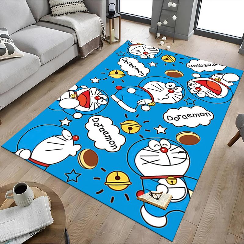1pc Doraemon Friends Adventure Carpet for Playroom Bedroom Living Room Sofa Home Decor,kids Game Area Rug Non-slip Floor Mat Y72810