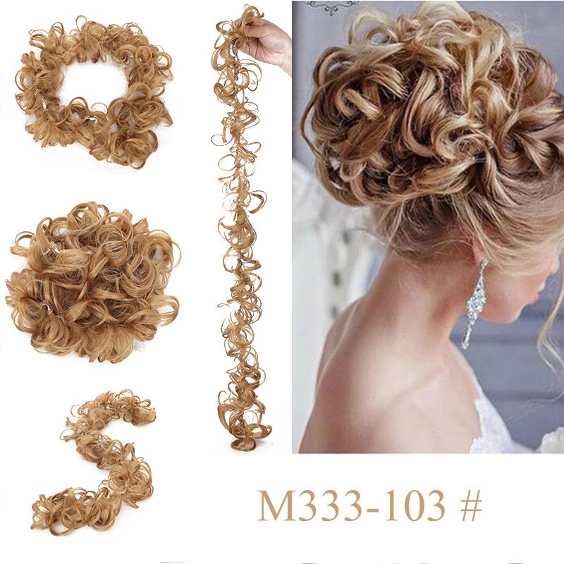 Messy Bun Scrunchie Hair Wrap Fluffy Pony Tail Curly Touseld nScrunchy Updo Donut Chignons für Frauen