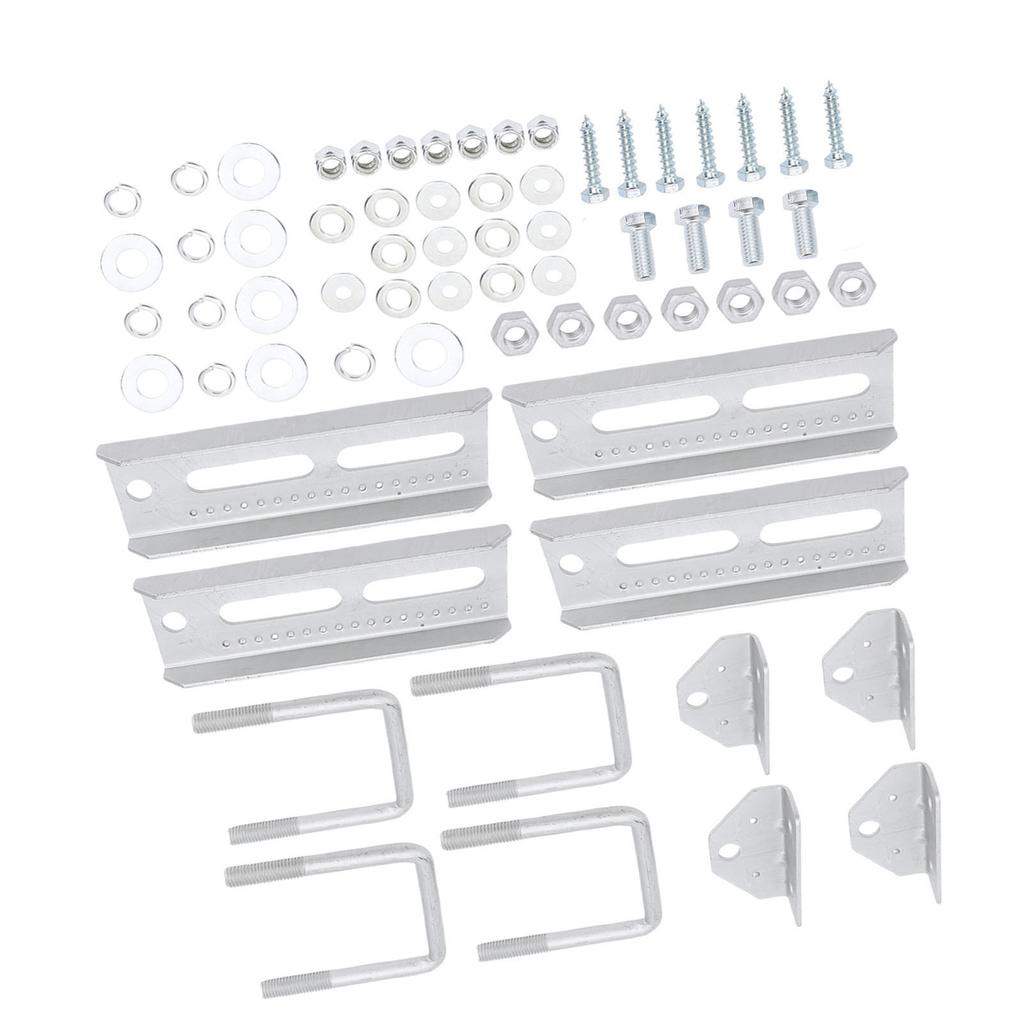 4 Sets 8in Boat Trailer Bunk Brackets Galvanized Rotary Top Bracket Kit for 3x3in Crossmember