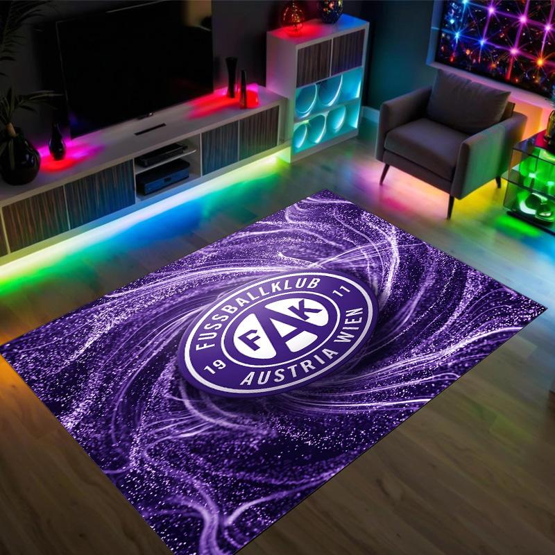 Austria Wien FC Design Crystal Velvet Carpet Cozy Non?Slip Printed Rug For Bedroom Living Room Entrance
