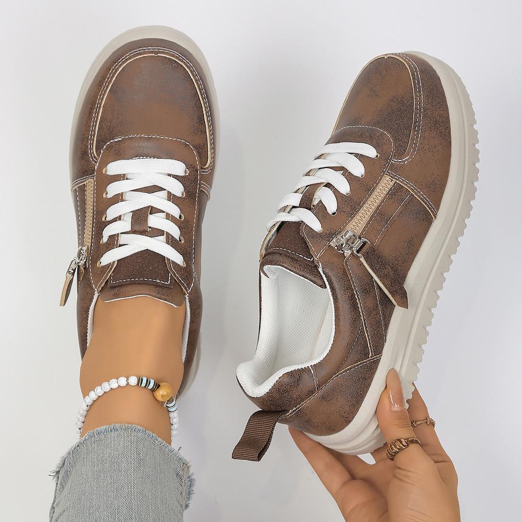 Women Sneakers Thick Soled Round Head Fashion Shoes Women Comfortable Breathable Women Shoes Casual Wear-resistant Sneakers