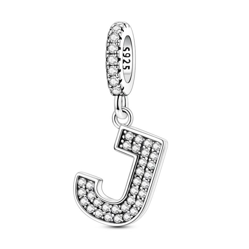Originale DIY A-Z Alphabet Anhänger Perle Kupfer Eingelegter Zirkon Liebesbriefe Dangle Schmuck Geschenk Passend für Armreif