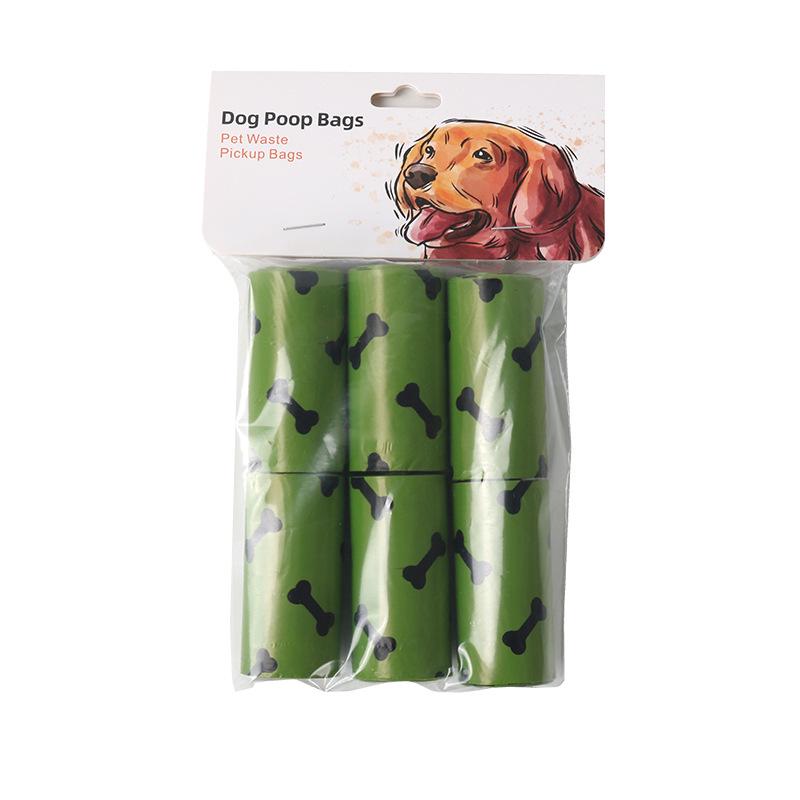 Биоразлагаемые пакеты для собачьих отходов - Экологичные пакеты для утилизации домашних животных Army green with printed bones