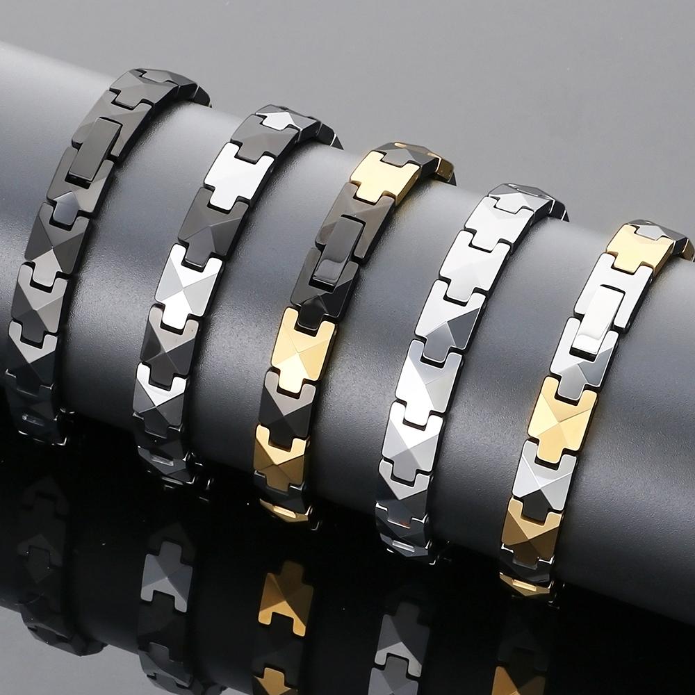Herren Therapie Germanium Magnetarmband Wolfram Kugelketten Design Verstellbar Negative Ionen Gesundheitsarmbänder Nie zerkratzt
