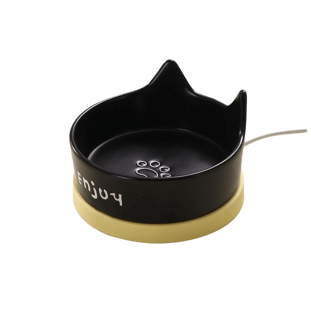 Noiseless Pet Heating Bowl Constant Temperature Automatic Heated Cat Bowl Large Caliber Cat Shape Dog Food Bowl Winter