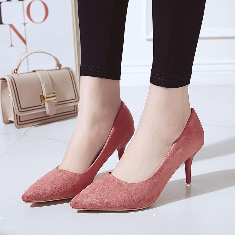 Maogu Women Low Heel Pointed Toe Pumps Velvet Slip-on Cozy Ladies Heeled Shoe Stiletto 5cm Wine Red 2024 Summer High Heels Shoes