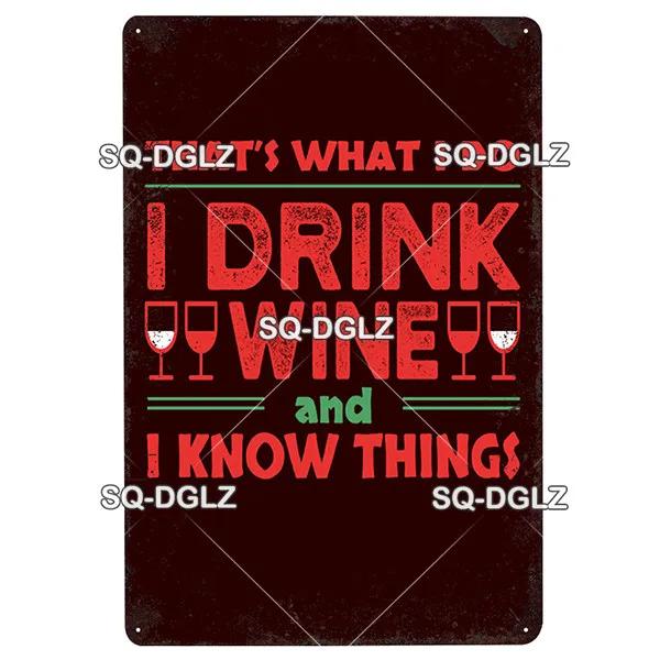 [SQ-DGLZ] Wine Metal Sign Vintage Tin Sign Bar Wall Decor Metal Crafts Home Decor Painting Plaques Art Poster Custom