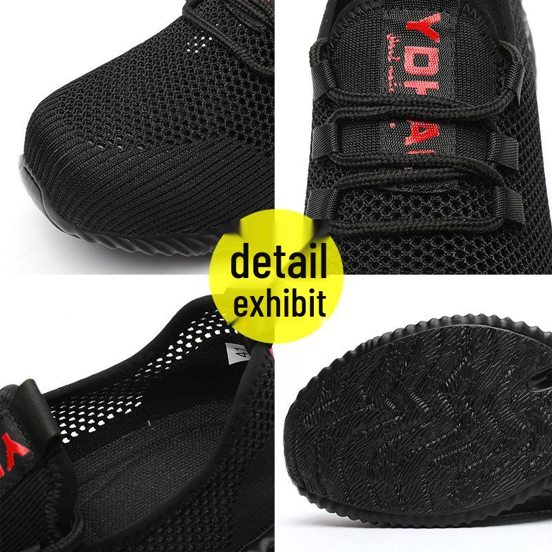 Anzhi Letnie Oddychające Buty Bezpieczeństwa z Podnoskiem Stalowym - Lekkie, Odporne na Zgniecenia, Odporne na Przebicie Buty Robocze.