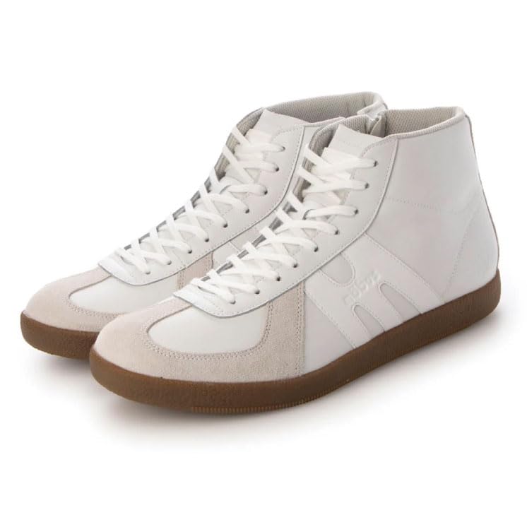 

Mobus Men s MUNCHEN MID Mid-Cut Sneakers, Genuine Leather, Casual Walking Shoes with Built-in Functional Insole (White, 26-Point, 5-Centenometer Measu