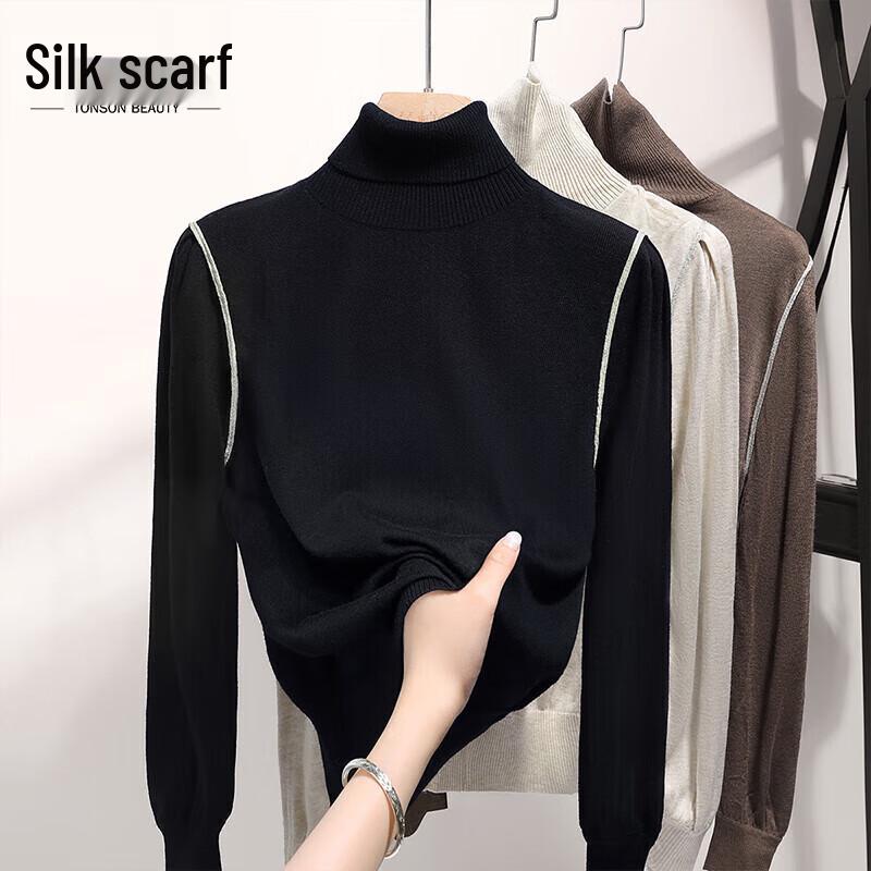 

Women s Color Block Half High Collar Knit Sweater 2XL