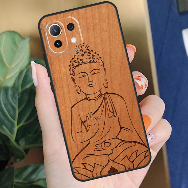 Buddha Jesus Guadalupe Wood Case For Xiaomi POCO X3 X5 F5 Pro C65 X4 F3 F4 M5s Mi 11T 12T 13T 12 Lite 14 13 Pro Cover