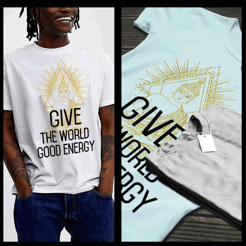 

Yoga T-Shirt Zen Buddhist Meditation Namaste Lotus give the world good energy S