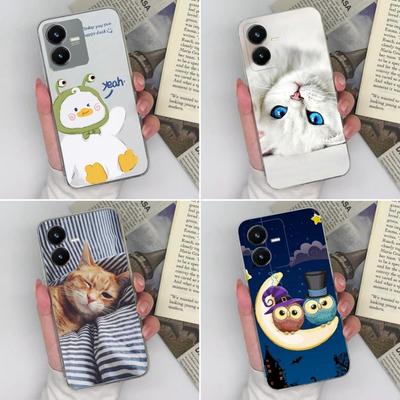 Clear Phone Case For Vivo Y36 Y22S Y33 Y35 Y37 Y27 Cute Duckling Pattern Soft Silicone High Quality Scratch Resistant Protective Shell For Vivo Covers