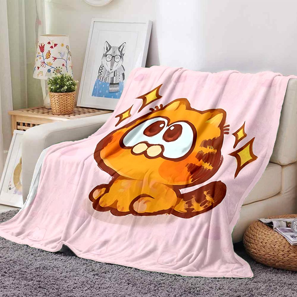 1Pc Garfield'S Starry Adventure Blanket For Couch Bed Plush Cozy Fuzzy Blanket Super Soft Warm Blankets For Fall And Winter 091874