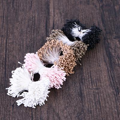 400Pcs Delicate Pearl Stamens Double-Ended for Floral Arrangements Flower Making Craft Supplies Gift Decoration Party Favors