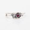 Pan Jia Silver-Plated 'Beauty and the Beast' Rose Ring: European & American Fashion Floral Petal Ring for Women.