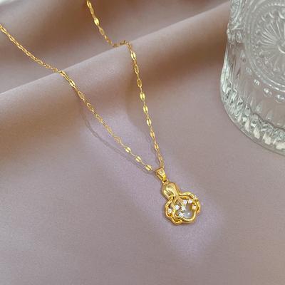 316L Stainless Steel Geometric Necklace for Women Exquisite Zircon Clavicle Chain Necklace Jewelry