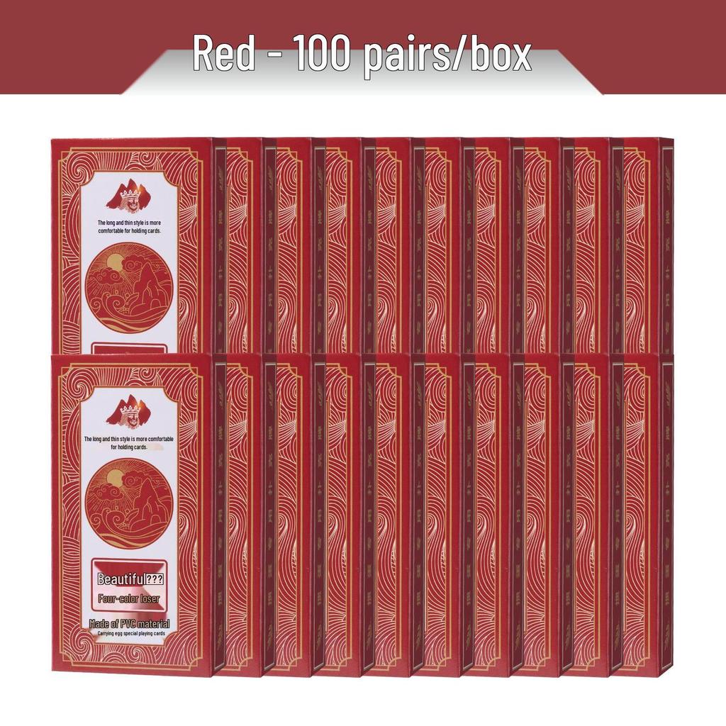 Guan Dan Premium Poker Playing Cards - Thickened, Hardened with High-End Linen Finish, Blue Core Paper, Full Case of 100 Decks.