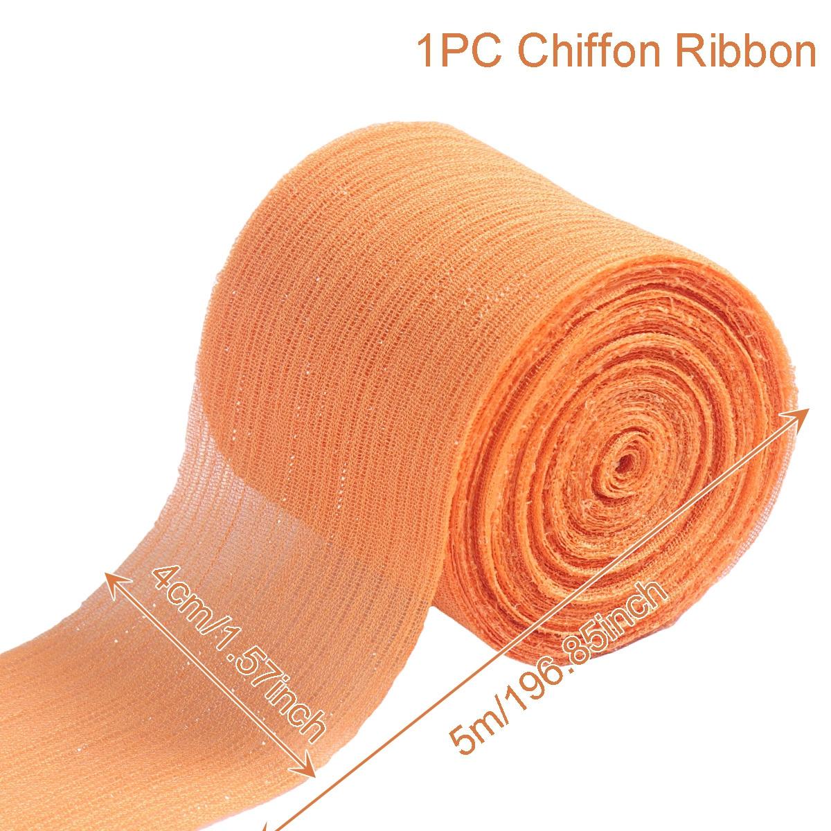 

4 см x 5 м атласная шифоновая шелковая лента ручной работы с бахромой для свадебных приглашений, упаковки букетов, украшений на день рождения, подарков